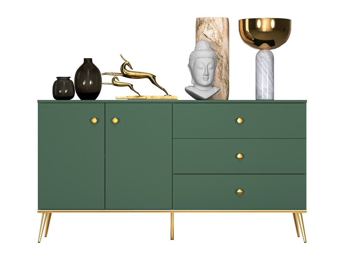 Cómoda Flonovu 102 (Verde oscuro + Dorado)