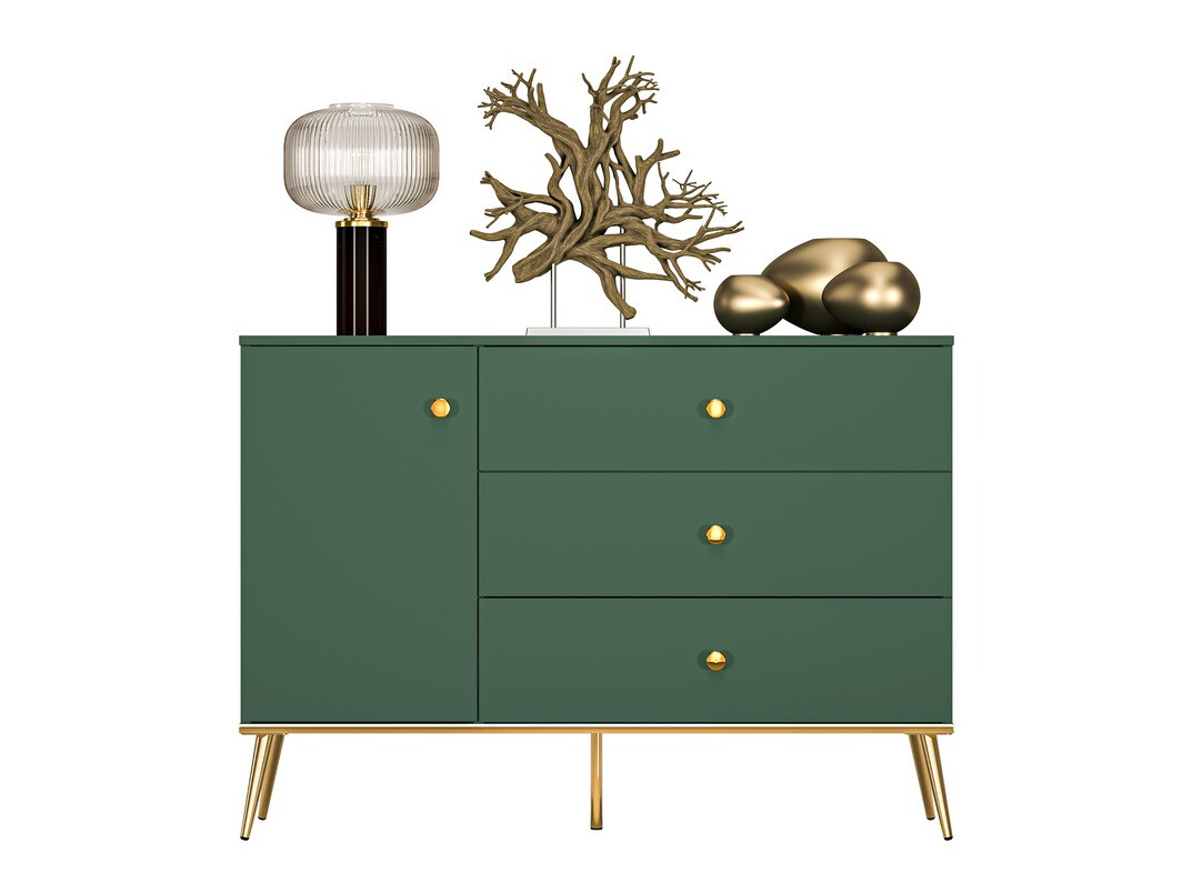 Cómoda Flonovu 103 (Verde oscuro + Dorado)