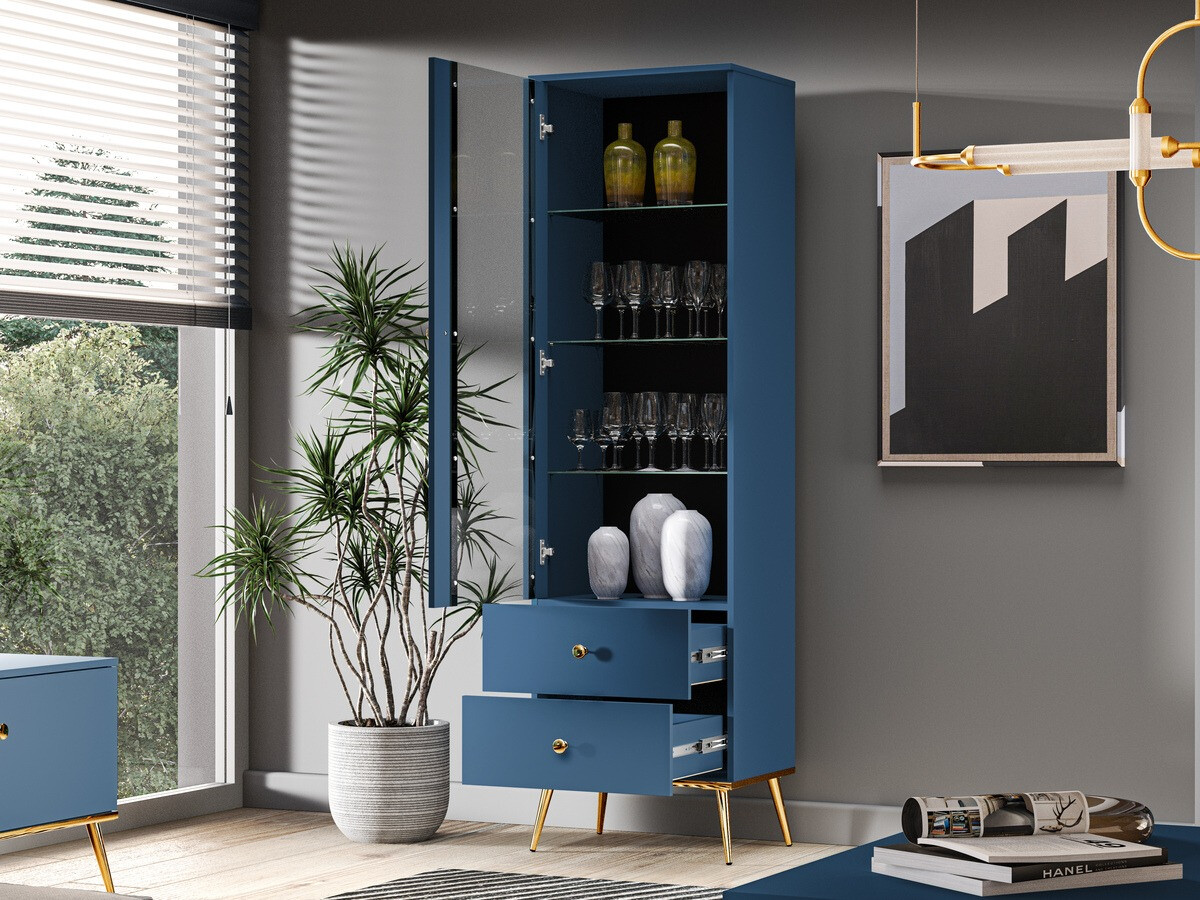 Estantería Flonovu 100 (Azul oscuro + Dorado)