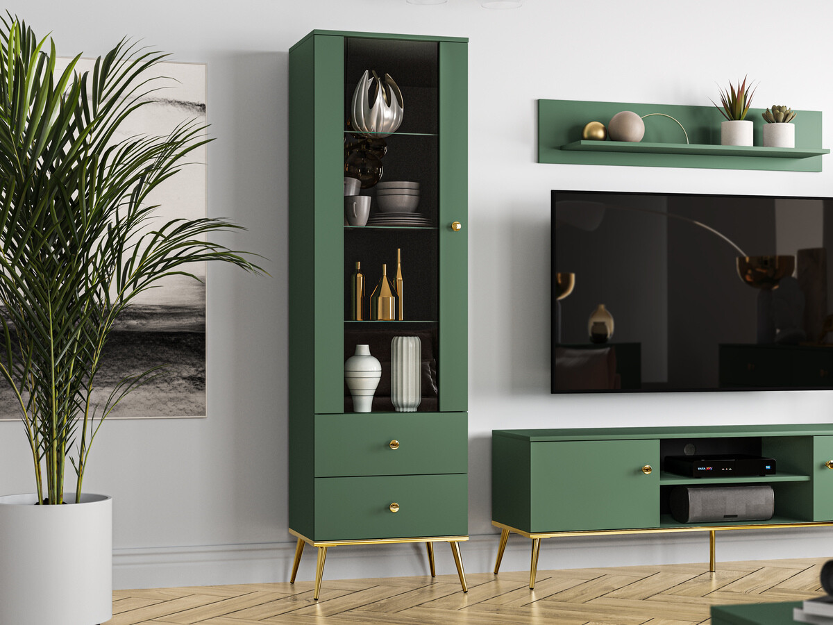 Estantería Flonovu 100 (Verde oscuro + Dorado)