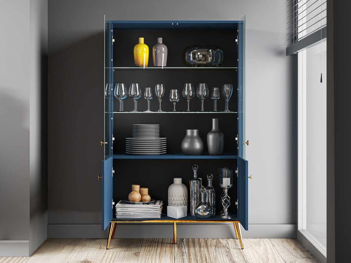 Estantería Flonovu 101 (Azul oscuro + Dorado)