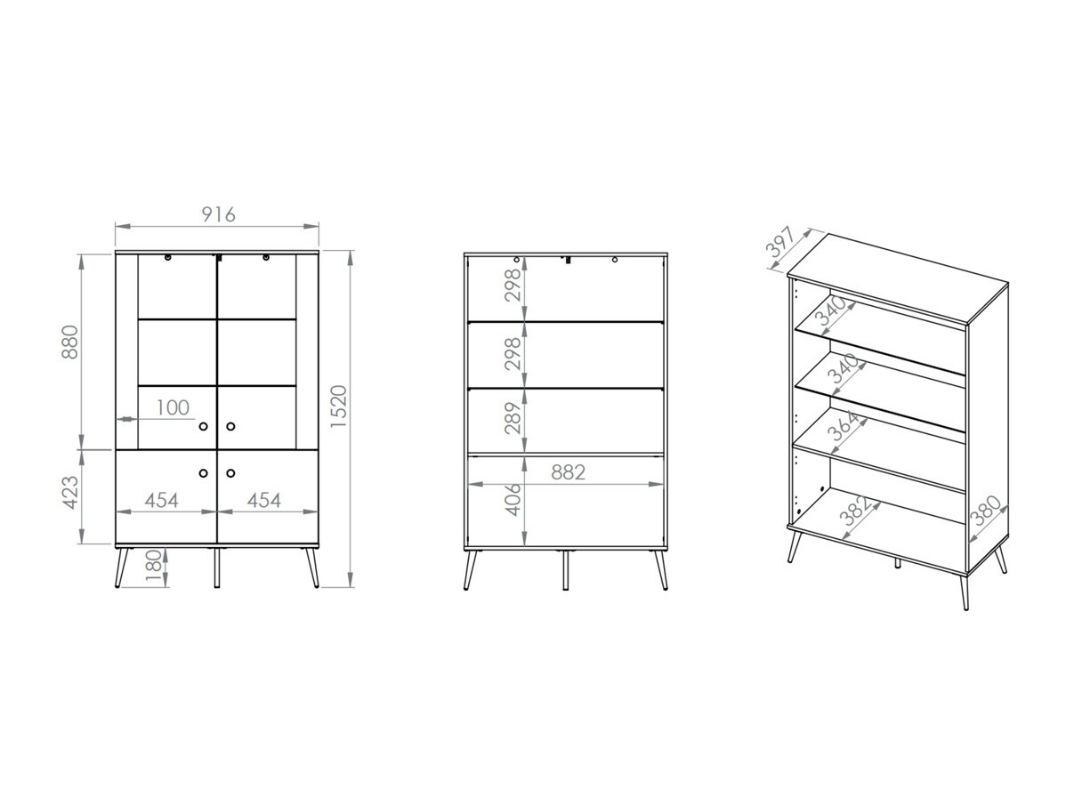 Estantería Flonovu 101 (Verde oscuro + Dorado)