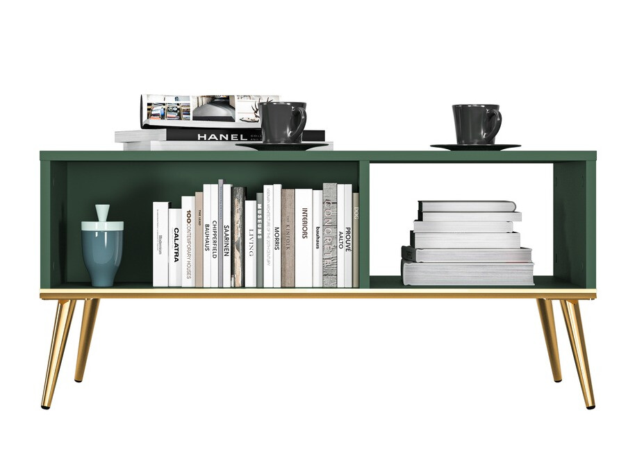 Mesa de centro Flonovu 106 (Verde oscuro + Dorado)