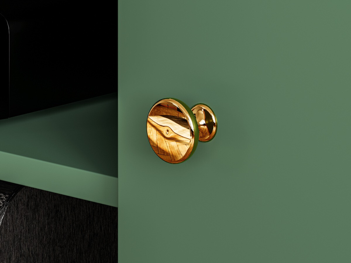 Mueble TV Flonovu 104 (Verde oscuro + Dorado)