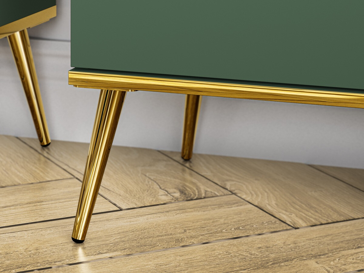 Mueble TV Flonovu 104 (Verde oscuro + Dorado)