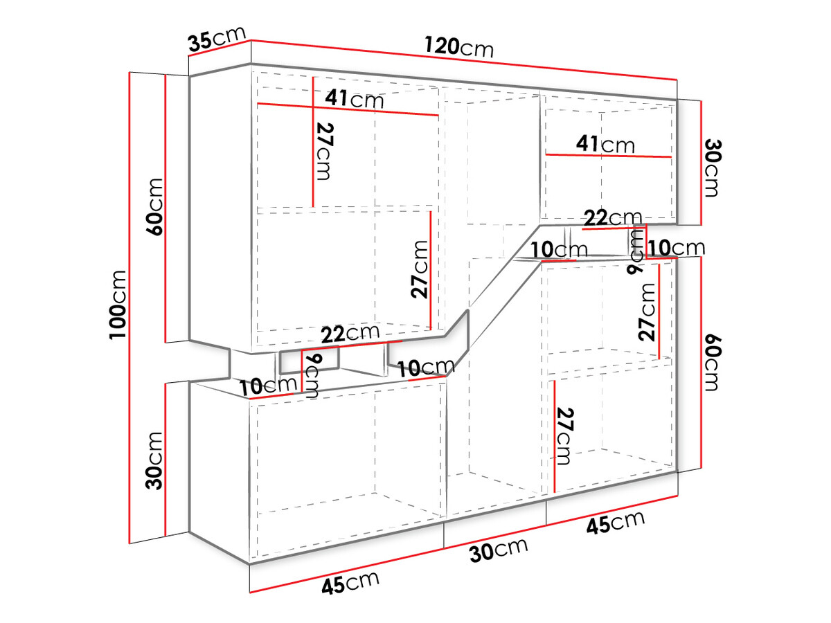 Aparador Comfivo Daldune (Roble wotan + Blanco)