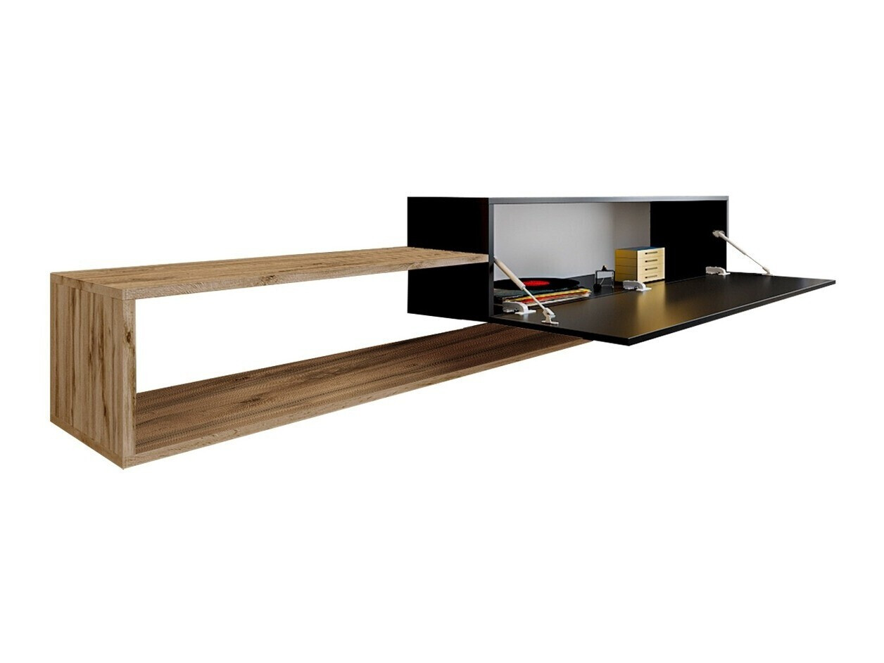 Mueble TV Pinos (Negro + Roble wotan)