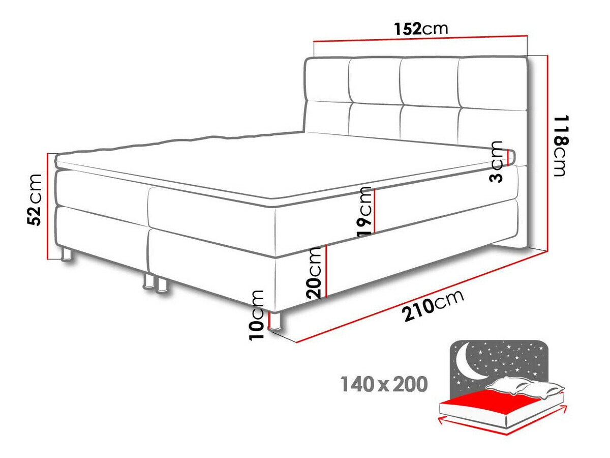 Cama continental ComfiDream 123 (Sawana 80)
