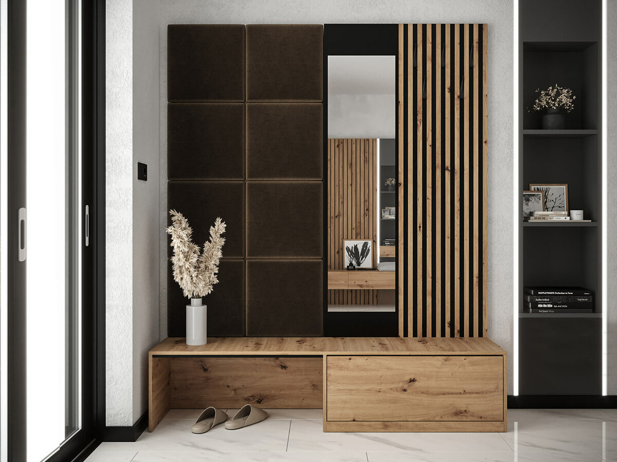 Conjunto para recibidor Fabor (Roble Artisan + Manila 04)