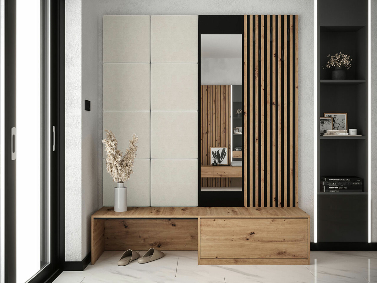 Conjunto para recibidor Hartford 322 (Roble Artisan + Manila 02)