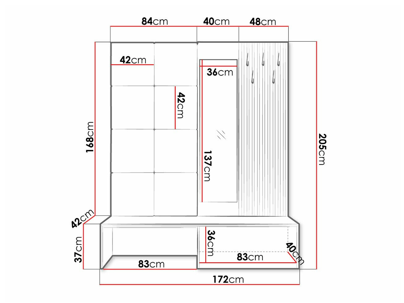 Conjunto para recibidor Hartford 322 (Roble Artisan + Manila 11)