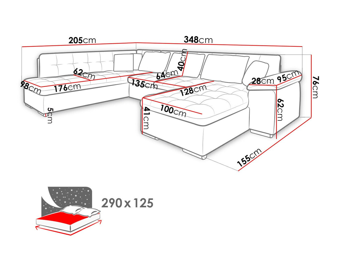 Sofá rinconero Comfivo Gemma VI (Horton 204.10)