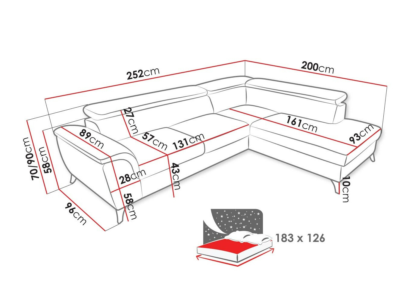 Sofá rinconero Lincoln 178 (Zetta 295)