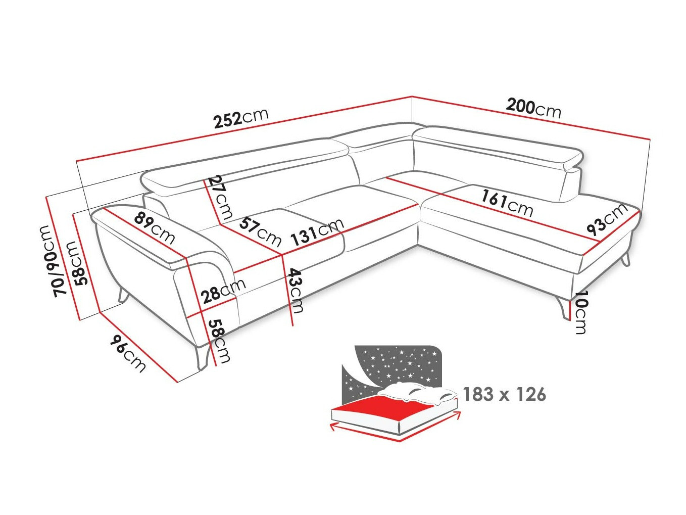 Sofá rinconero Lincoln 178 (Zetta 300)