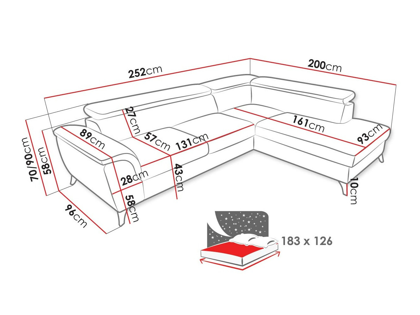 Sofá rinconero Lincoln 178 (Zetta 302)
