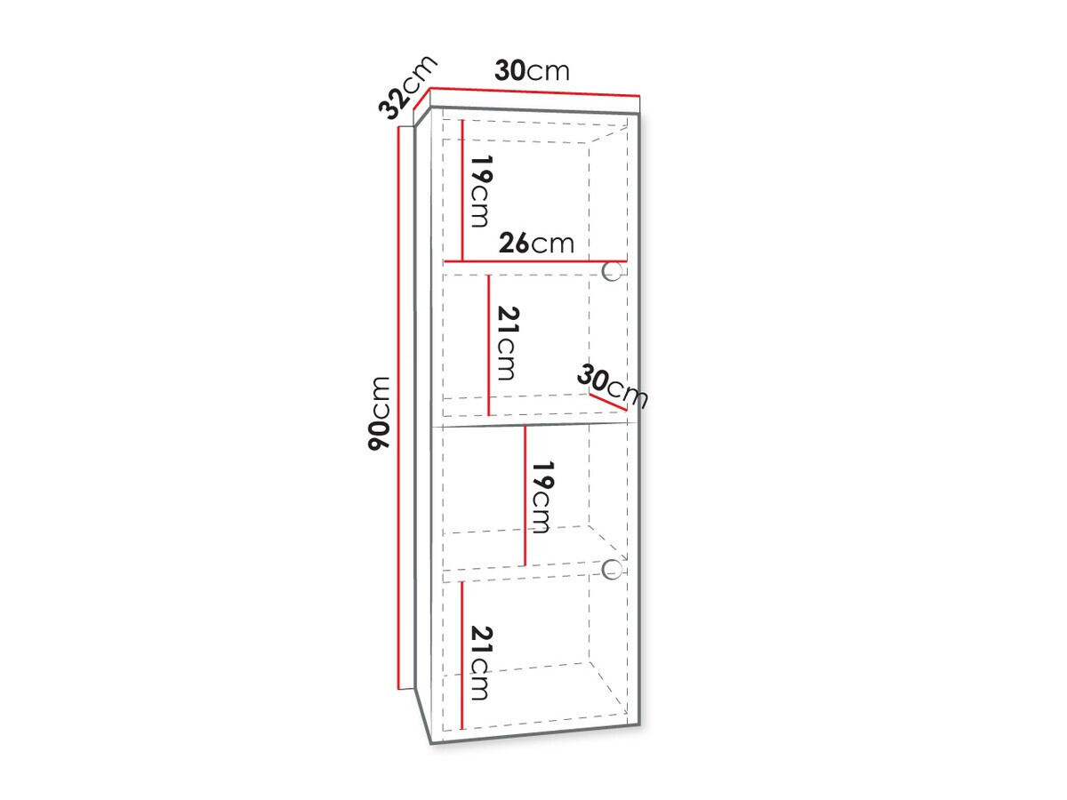 Armario de baño colgante Hartford J108 (Blanco)