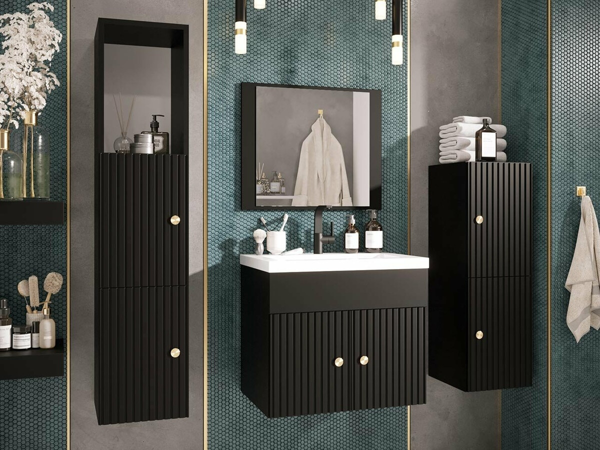 Armario de baño colgante Hartford J108 (Negro)