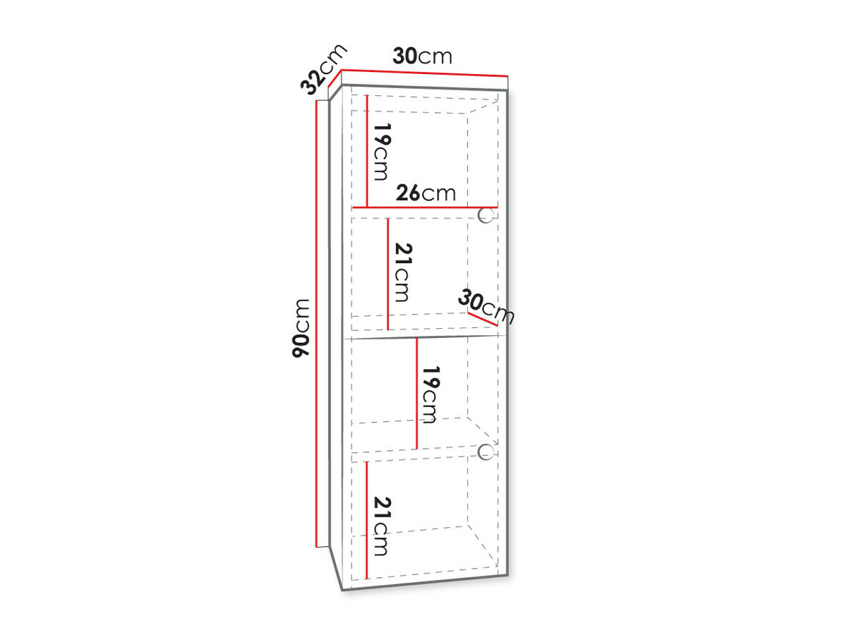 Armario de baño colgante Hartford J108 (Negro)
