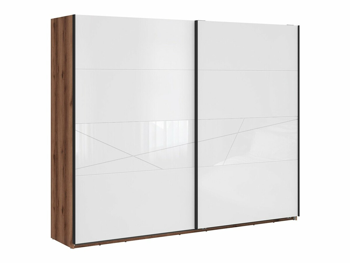 Armario Fivale 124 (Roble delano oscuro + Blanco brillante)