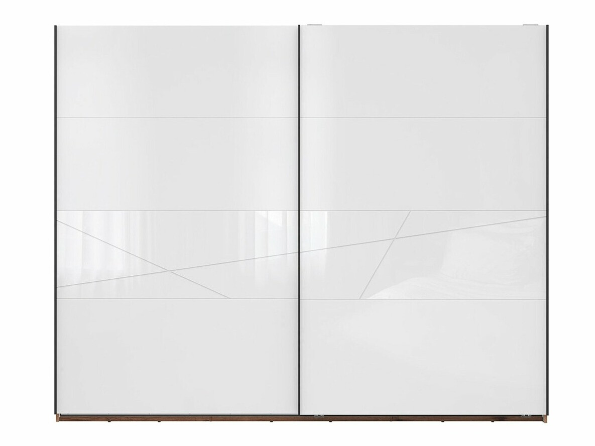 Armario Fivale 124 (Roble delano oscuro + Blanco brillante)