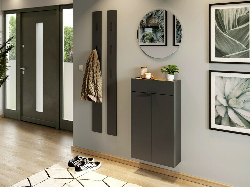 Estante para zapatos Cirsale 101 (Grafito + Navarra roble)