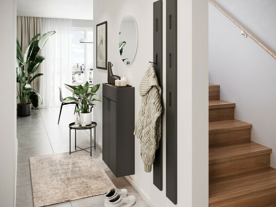 Estante para zapatos Cirsale 101 (Grafito + Navarra roble)