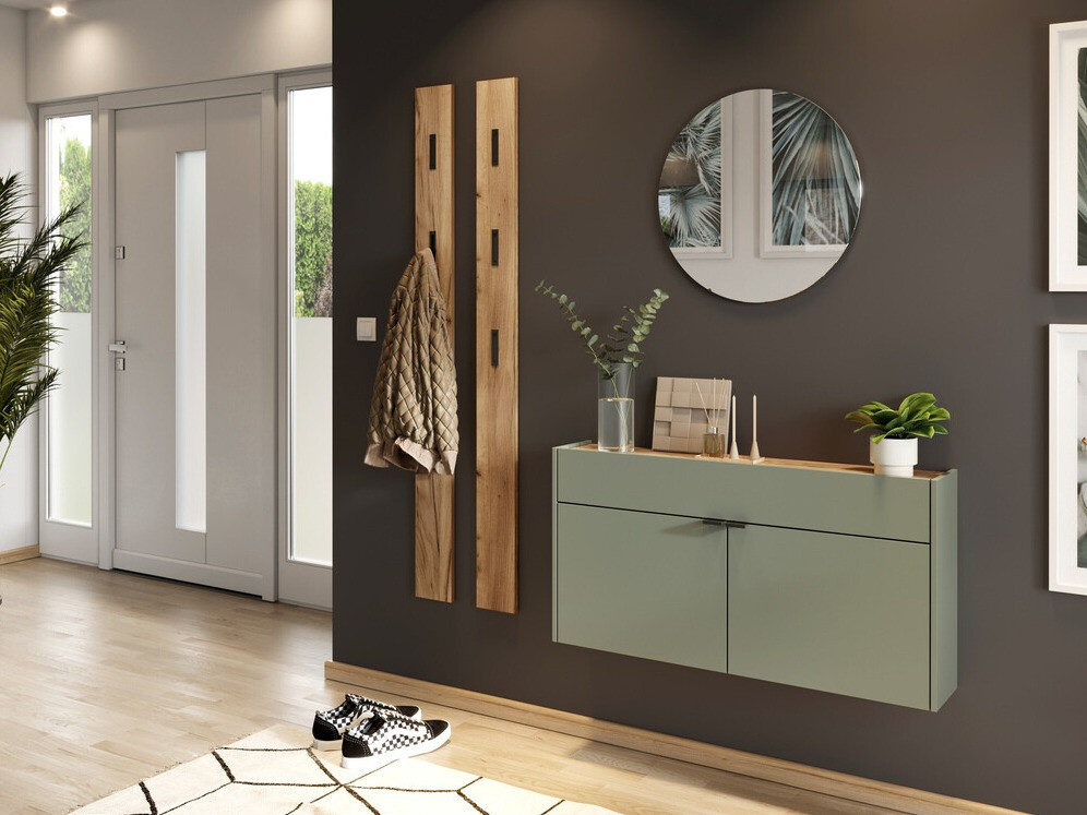 Estante para zapatos Cirsale 102 (Verde polvoriento + Navarra roble)