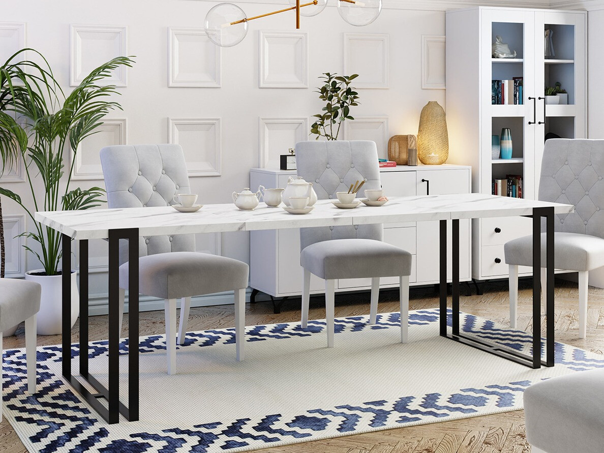 Mesa Comfivo 179 (Blanco Marmuro + Negro)