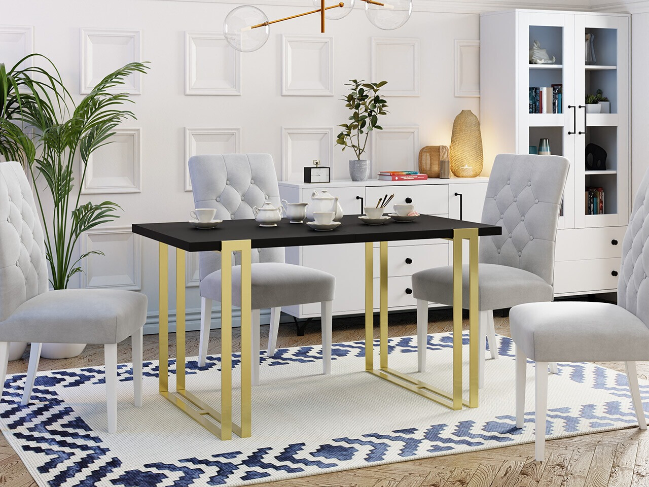 Mesa Comfivo Sors (Negro + Dorado)