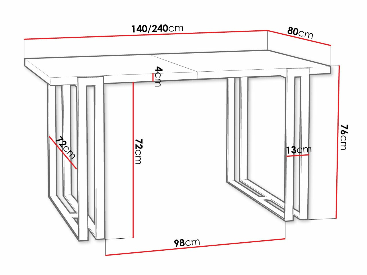 Mesa Comfivo Sors (Negro + Dorado)