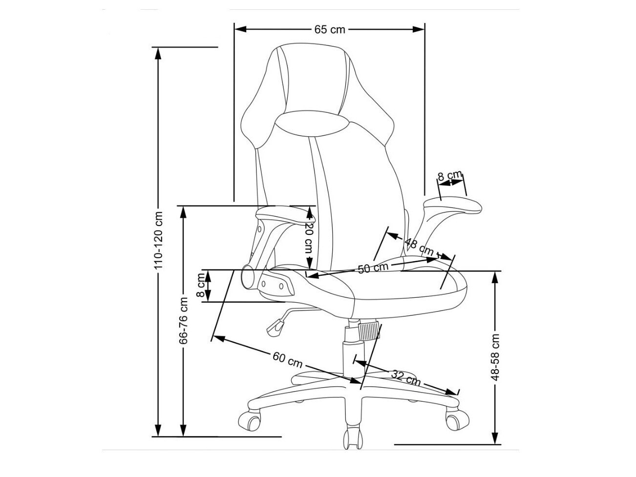 Silla de oficina Houston 1373 (Gris + Negro)