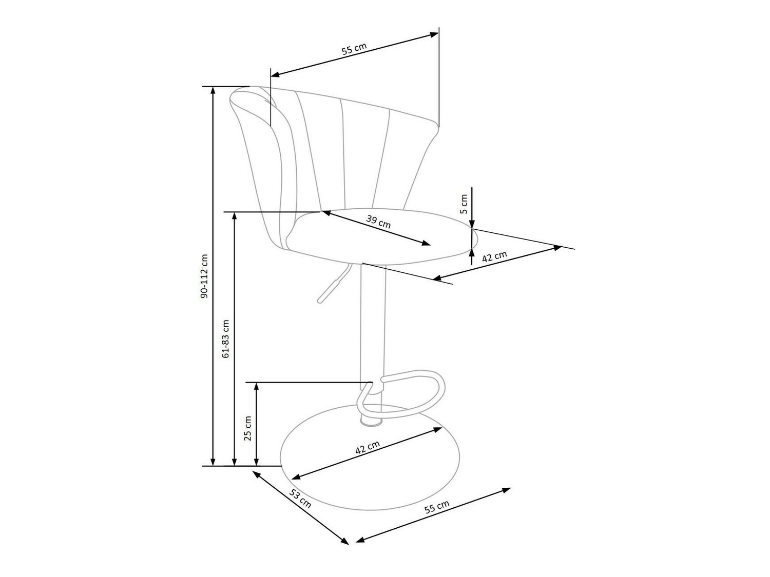 Silla de barra Houston 1286 (Crema)