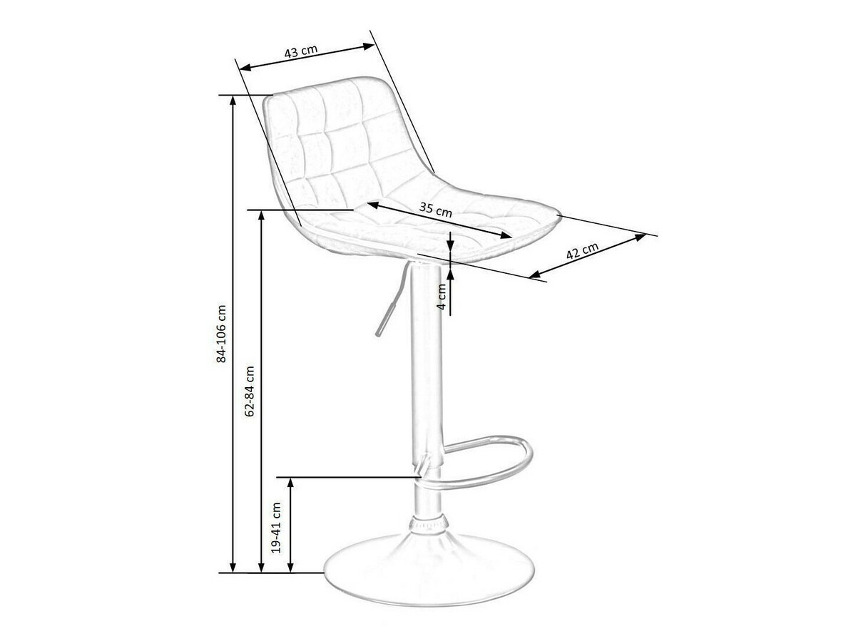 Taburete alto Houston 964 (Gris)