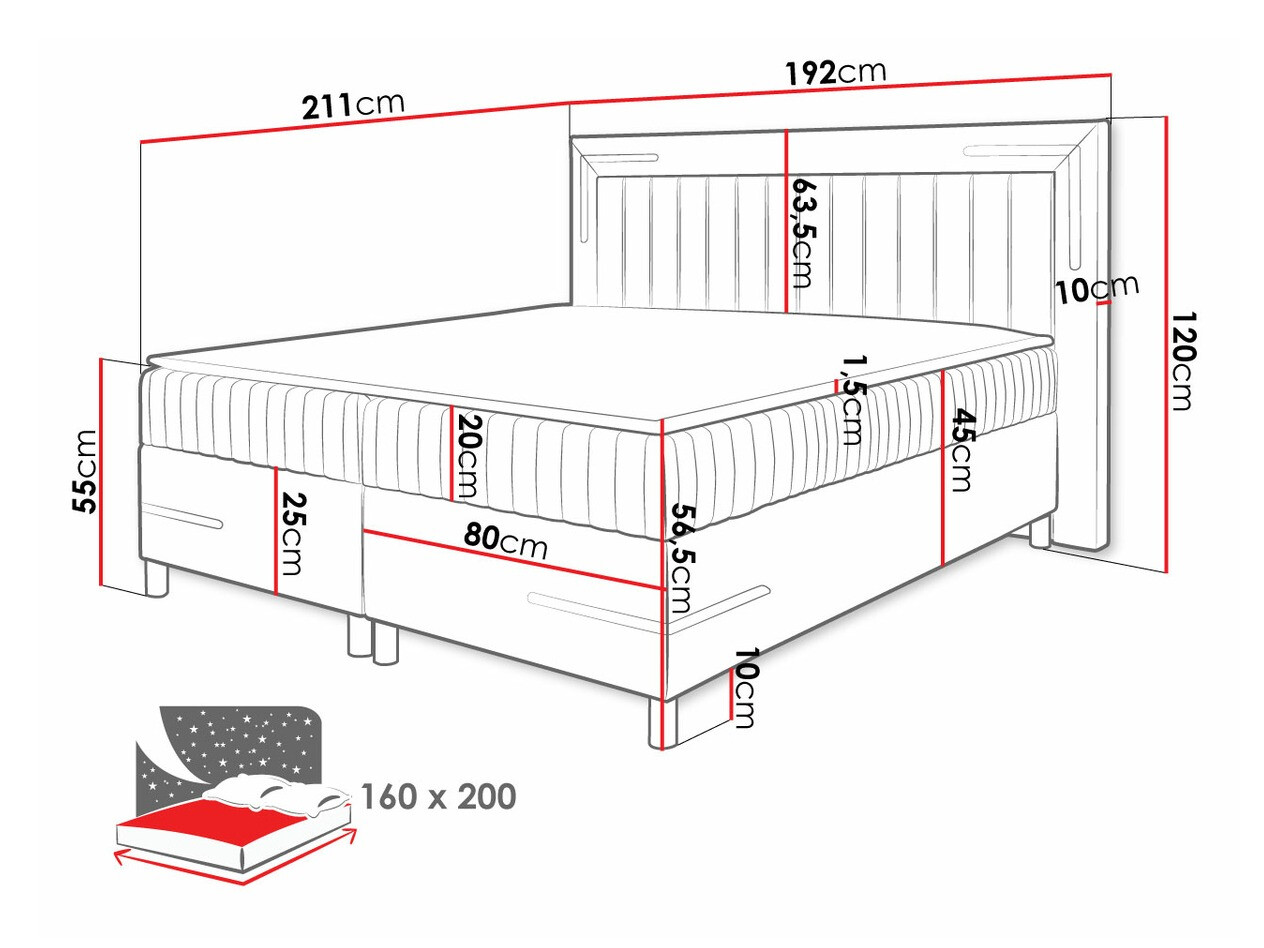 Cama continental Baltimore 188 (Fresh 11)