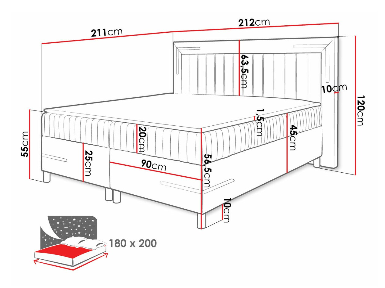 Cama continental Baltimore 188 (Fresh 1)