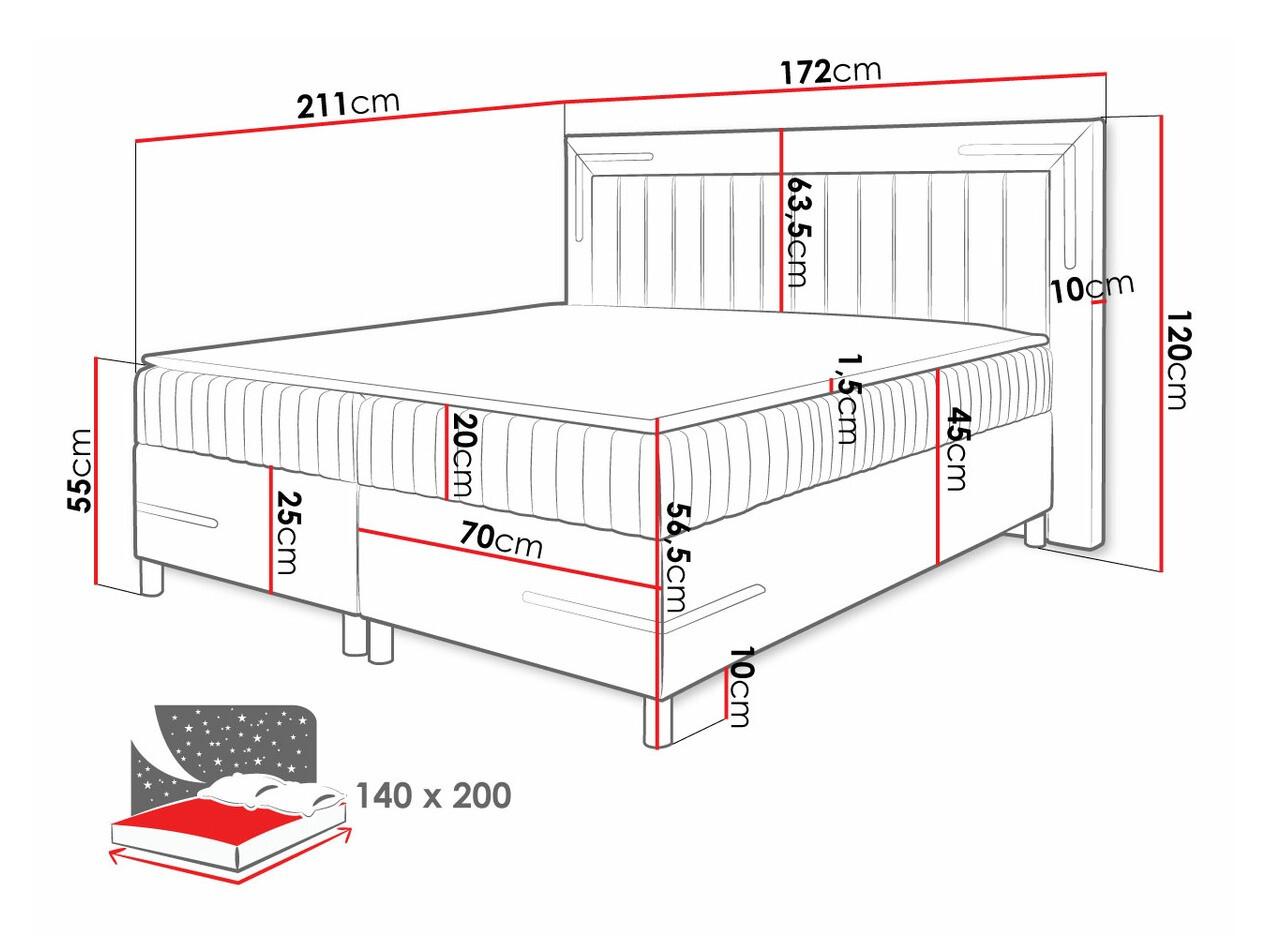 Cama continental Baltimore 188 (Fresh 37)
