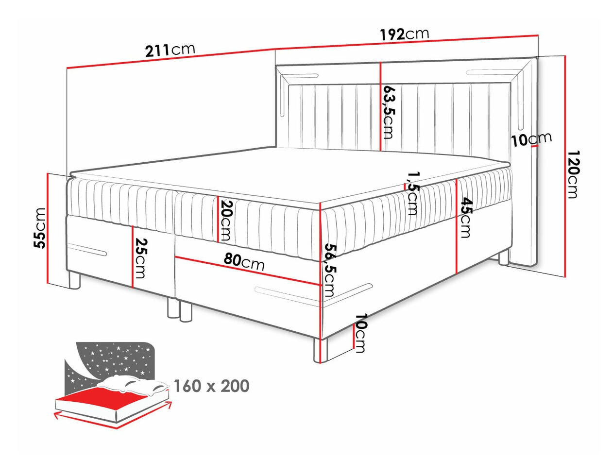 Cama continental Baltimore 188 (Fresh 37)