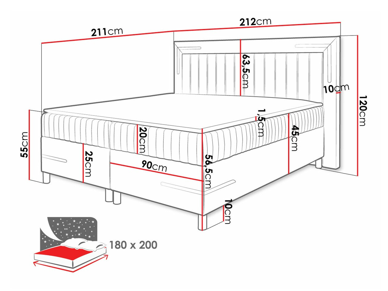 Cama continental Baltimore 188 (Fresh 37)