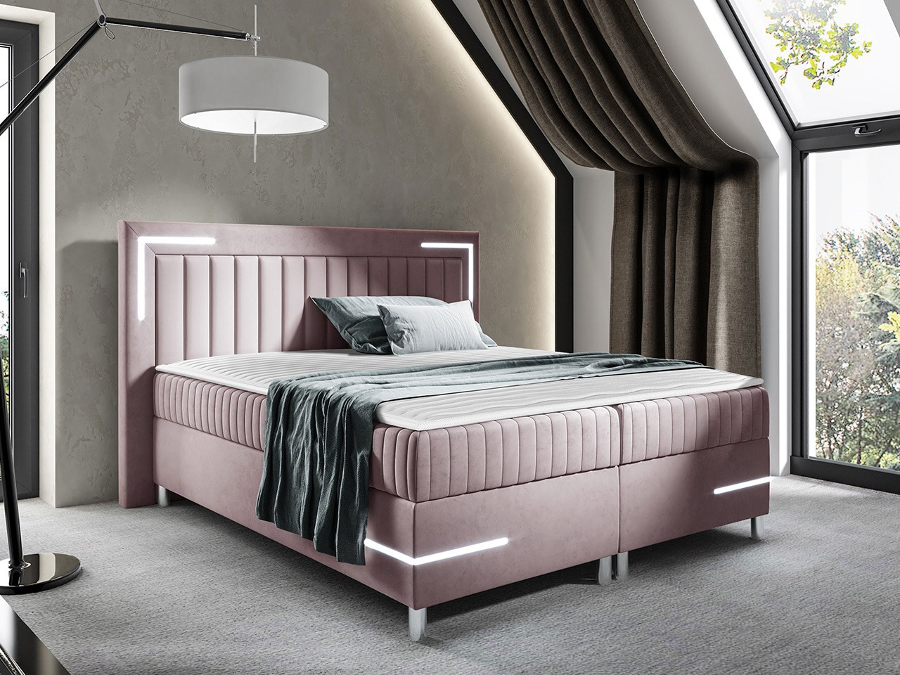 Cama continental Baltimore 188 (Velluto 14)