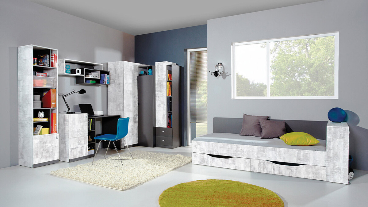 Armario de rincón Omaha F113 (Grafito + Gris)