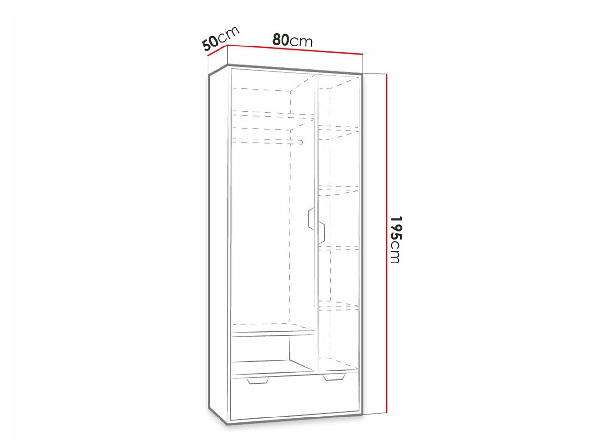 Armario Tenmele 101 (Grafito + Riviera roble)