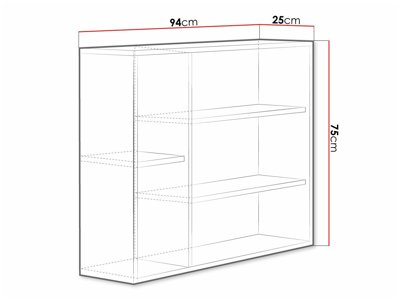Estantería Omaha F125 (Grafito + Blanco)