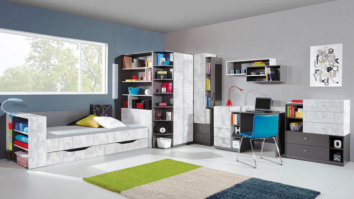 Estantería Omaha F125 (Grafito + Gris)