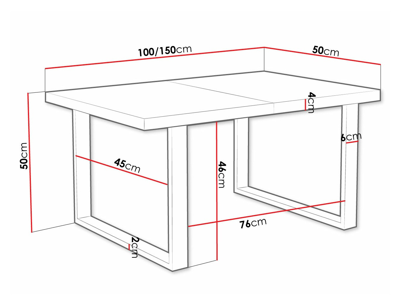 Mesa de centro Oswego 100 (Negro + Craft roble)