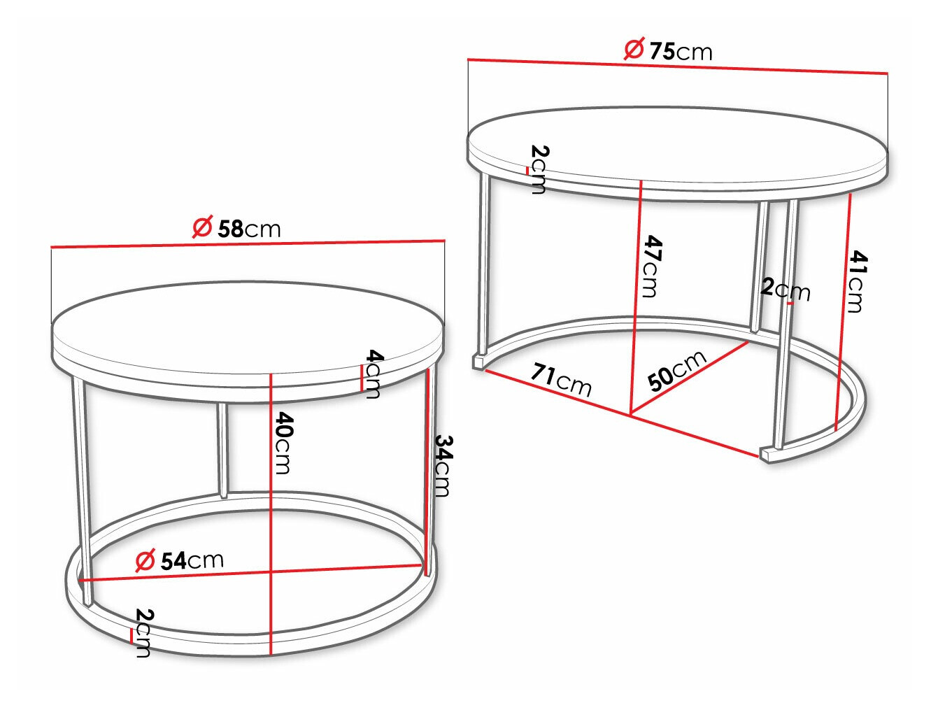Conjunto mesa de centro Oswego 103 (Craft roble + Negro)