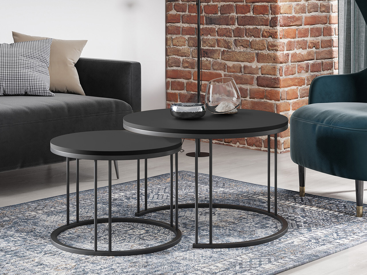 Conjunto mesa de centro Oswego 105 (Negro)