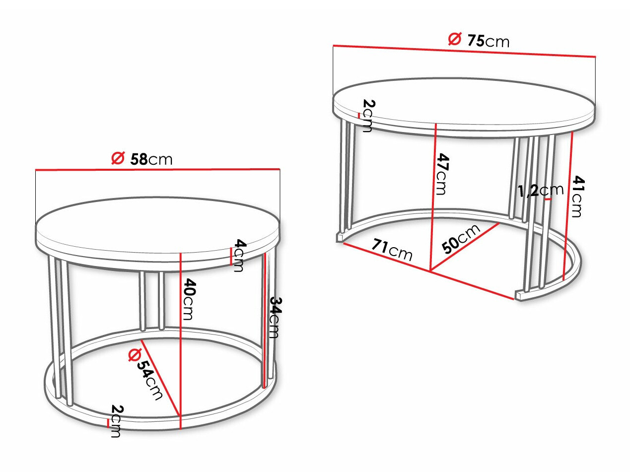 Conjunto mesa de centro Oswego 105 (Negro)