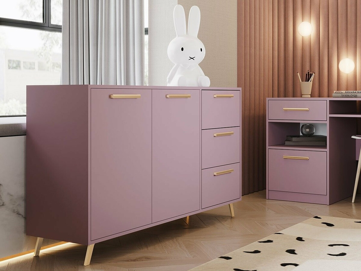 Cómoda Rosa (Púrpura + Dorado)
