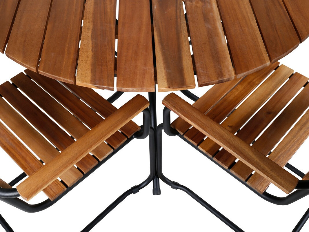 Conjunto de mesa y sillas Dallas 3891 (Negro + Marrón)