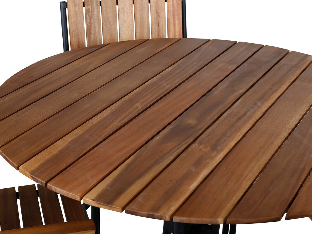 Conjunto de mesa y sillas Dallas 3891 (Negro + Marrón)